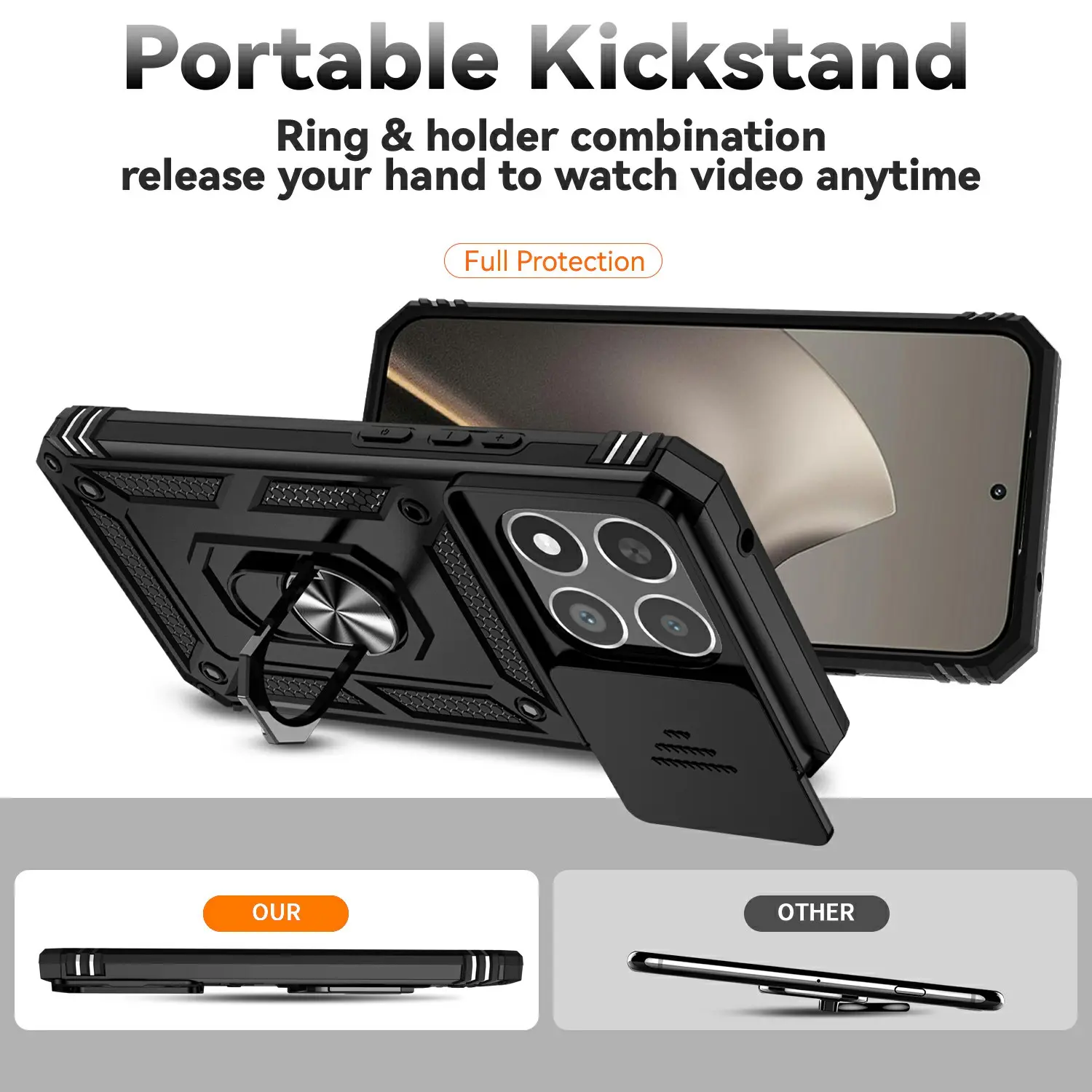 Hybridskal Ring + Kameraskydd Xiaomi 15T Svart