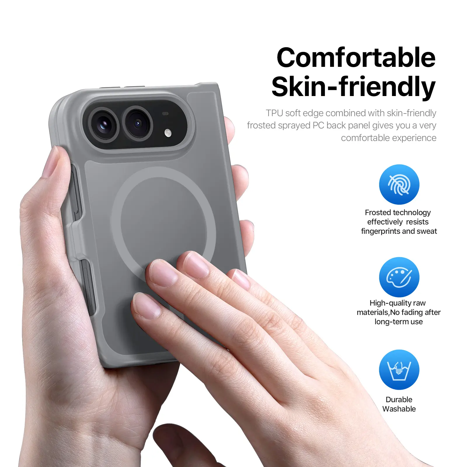 Yind Magnetiskt Skal iPhone Duo Grey