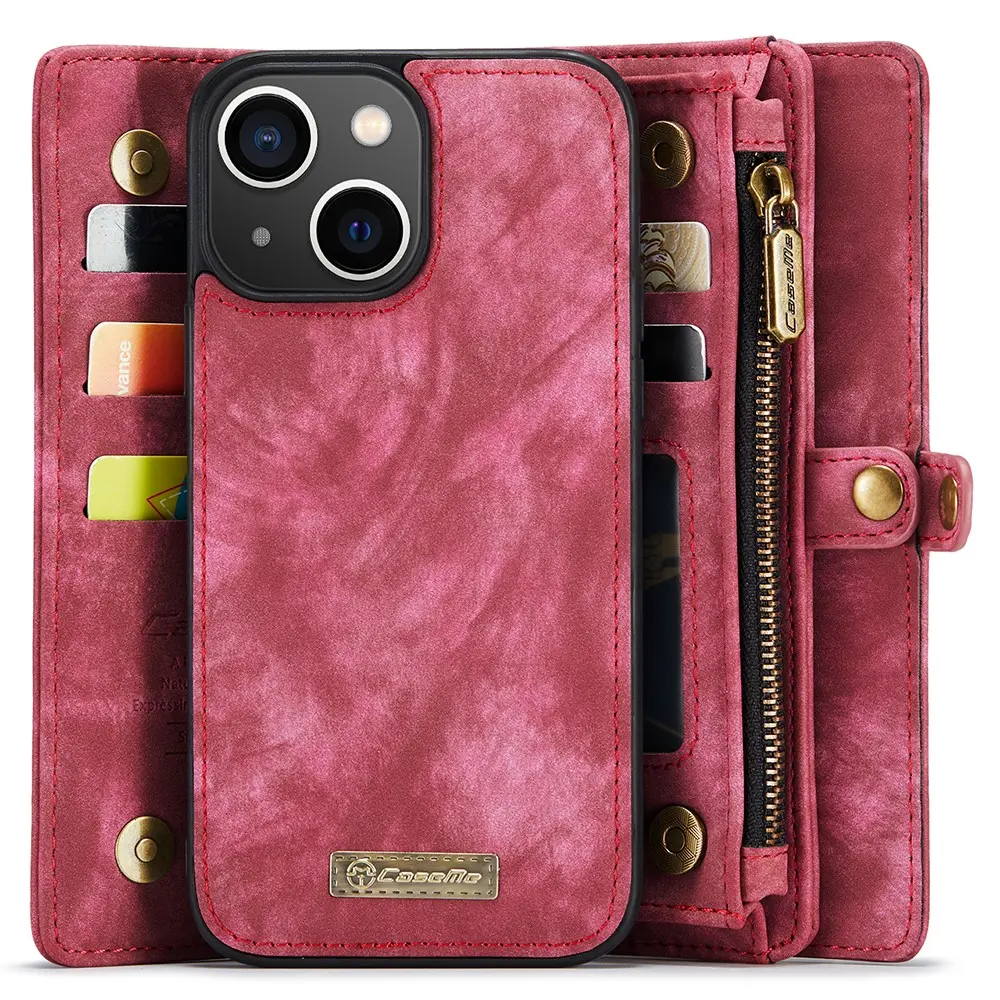 Multi-slot Plånboksfodral iPhone 15 Röd