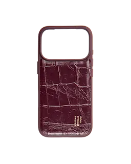 Vegan Leather MagSafe Case iPhone 18 Pro Max Fine Wine Croco