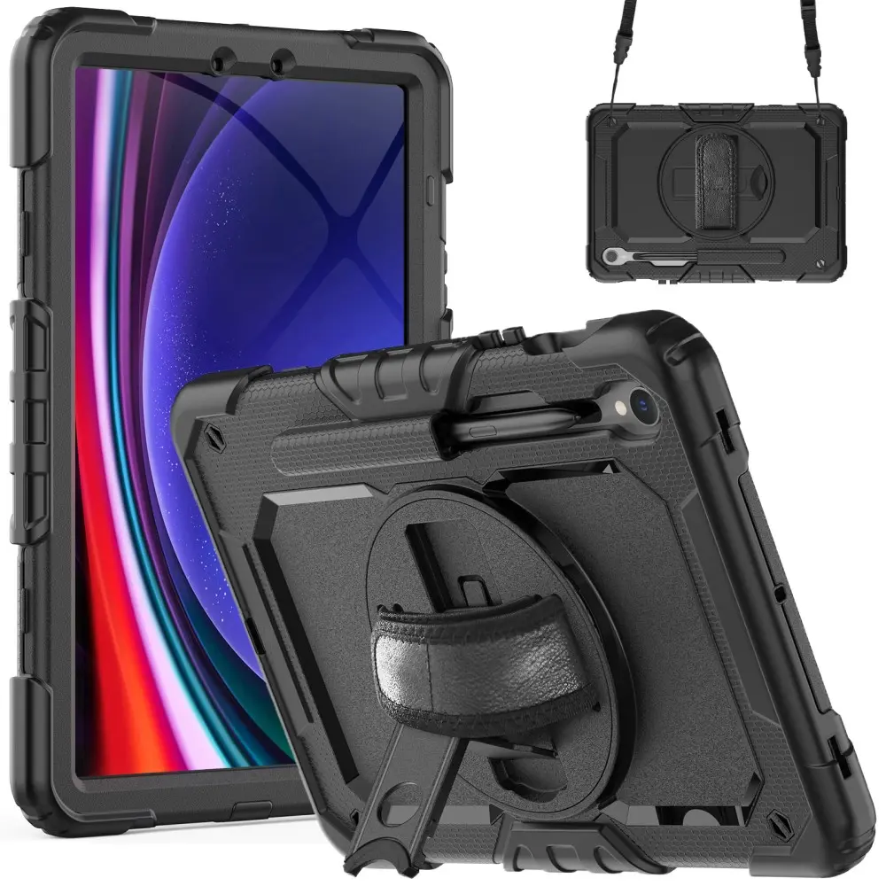 Stöttåligt Full Protection Hybridskal med axelrem Samsung Galaxy Tab S10 FE svart