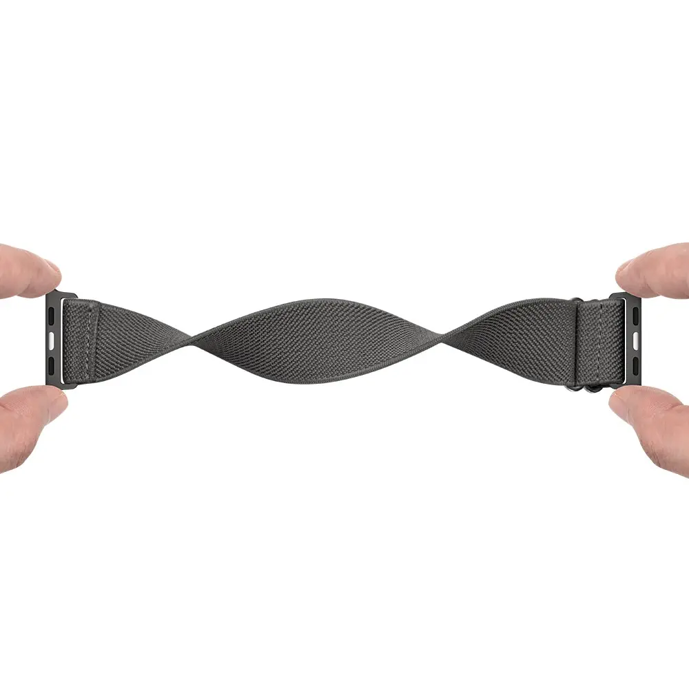 Elastiskt Nylonarmband Apple Watch Series 12 47mm Grå