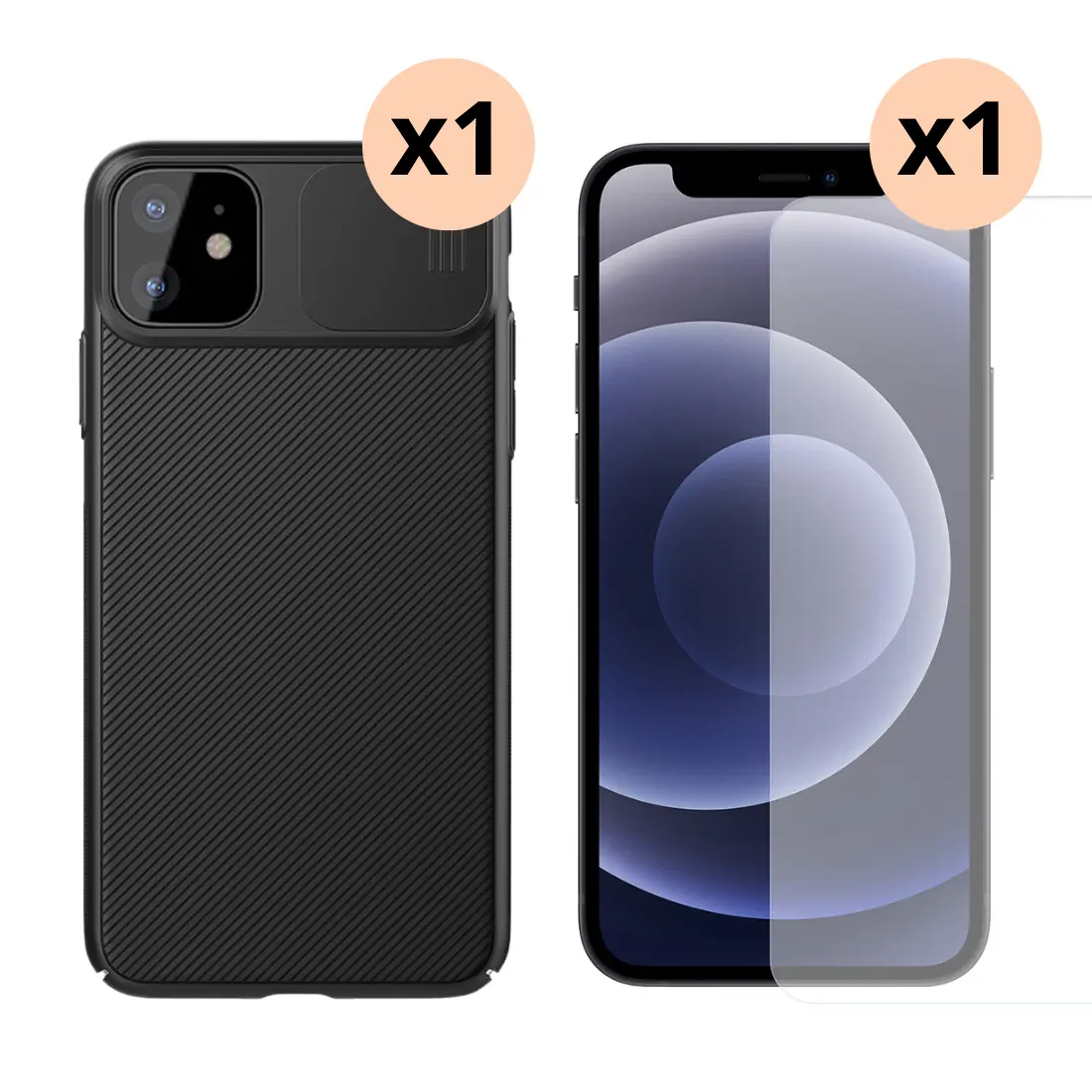 iPhone 11 Sett med CamShield Cover og skærmbeskyttelse
