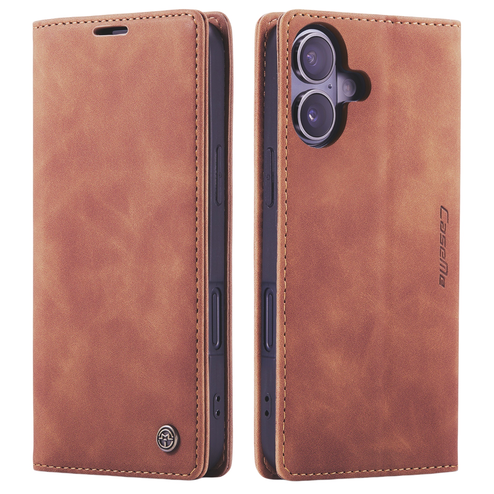 Slim Plånboksfodral iPhone 16 Brun