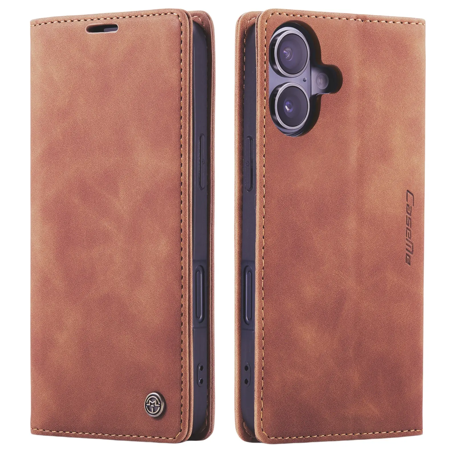Slim Plånboksfodral iPhone 16 Brun