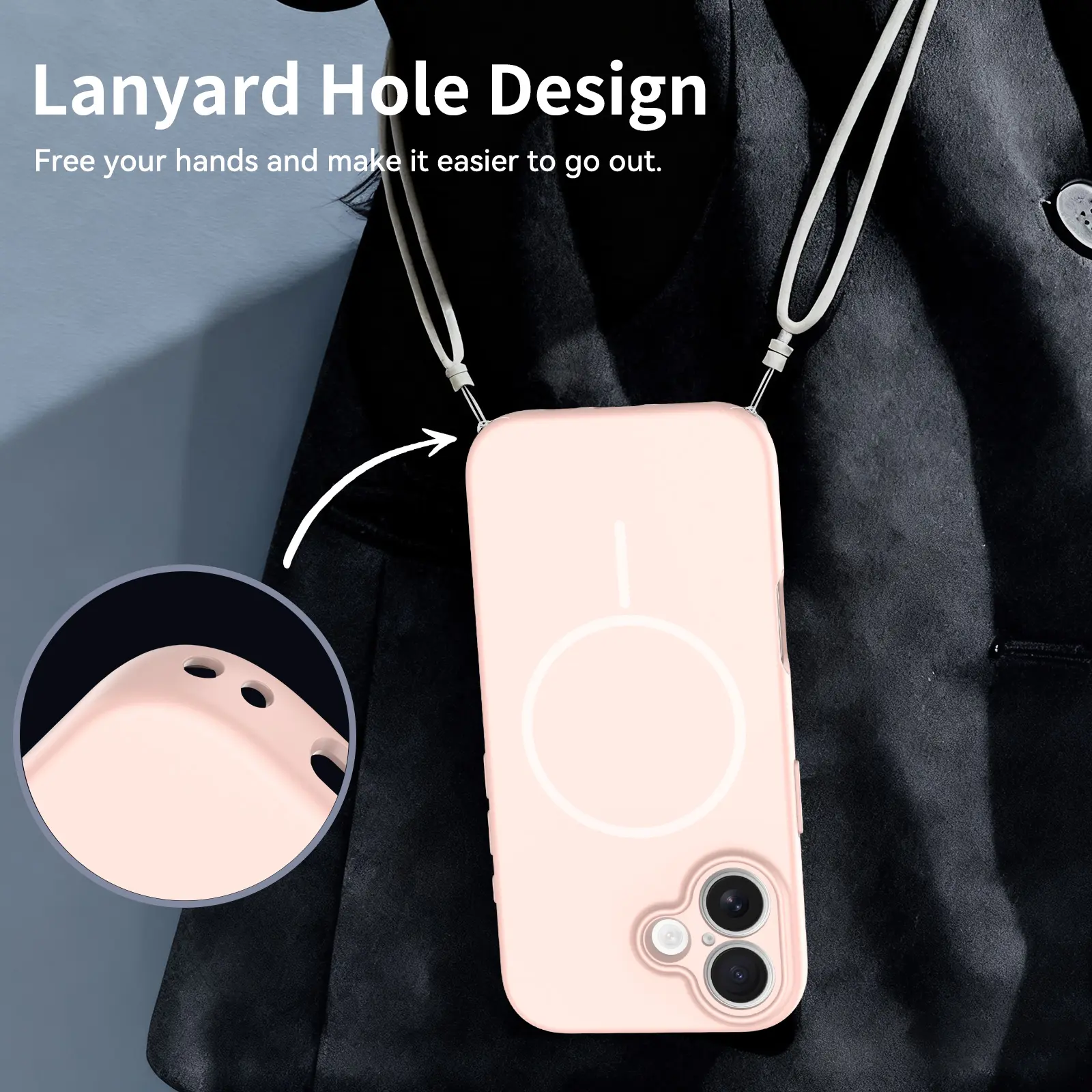 MagSafe-skal SoftArmor iPhone 16 Rosa