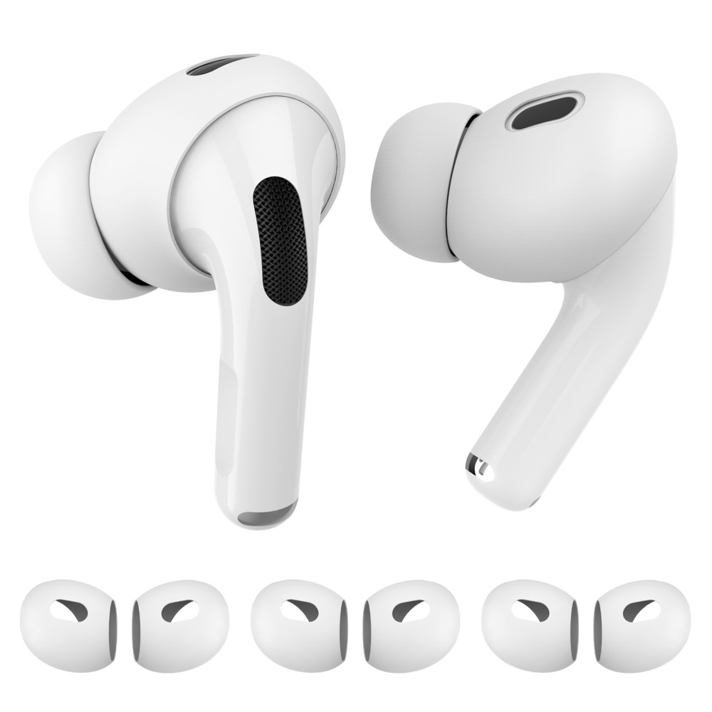 Ahastyle Earpads Silikon (3-pack) Apple AirPods Pro 2 hvit - Silikonøreputer i 3-pakning