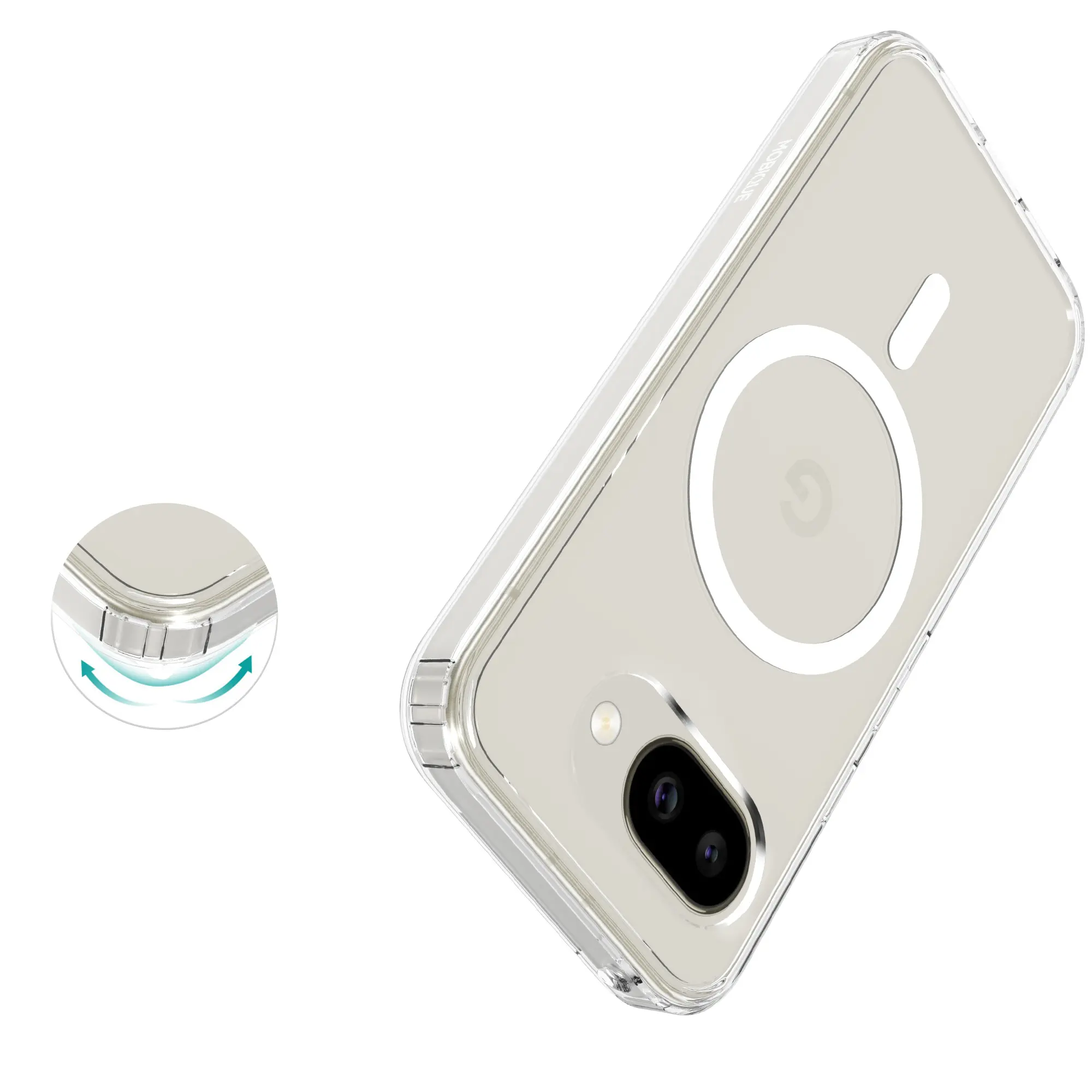 Hybridskal MagSafe Google Pixel 10a Genomskinlig