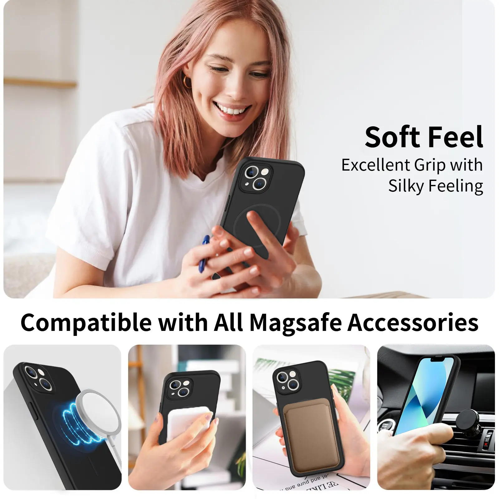 MagSafe-skal SoftArmor iPhone 14 Svart