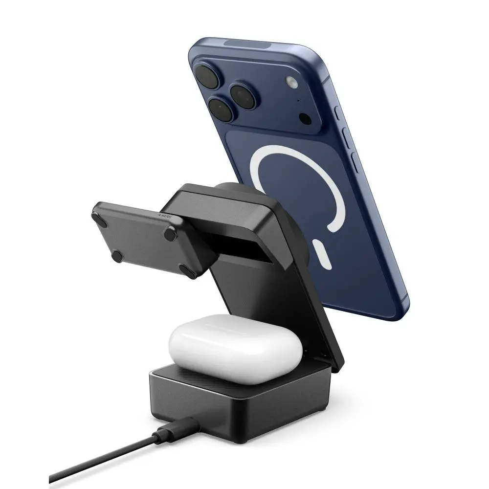 Essential Foldable 3-i-1 Qi2.2 25W Laddningsstation MagSafe Svart