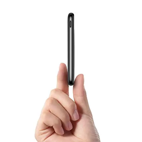 Mini Powerbank 5000 mAh Trippel Utgång 2x USB-A + 1x USB-C Svart