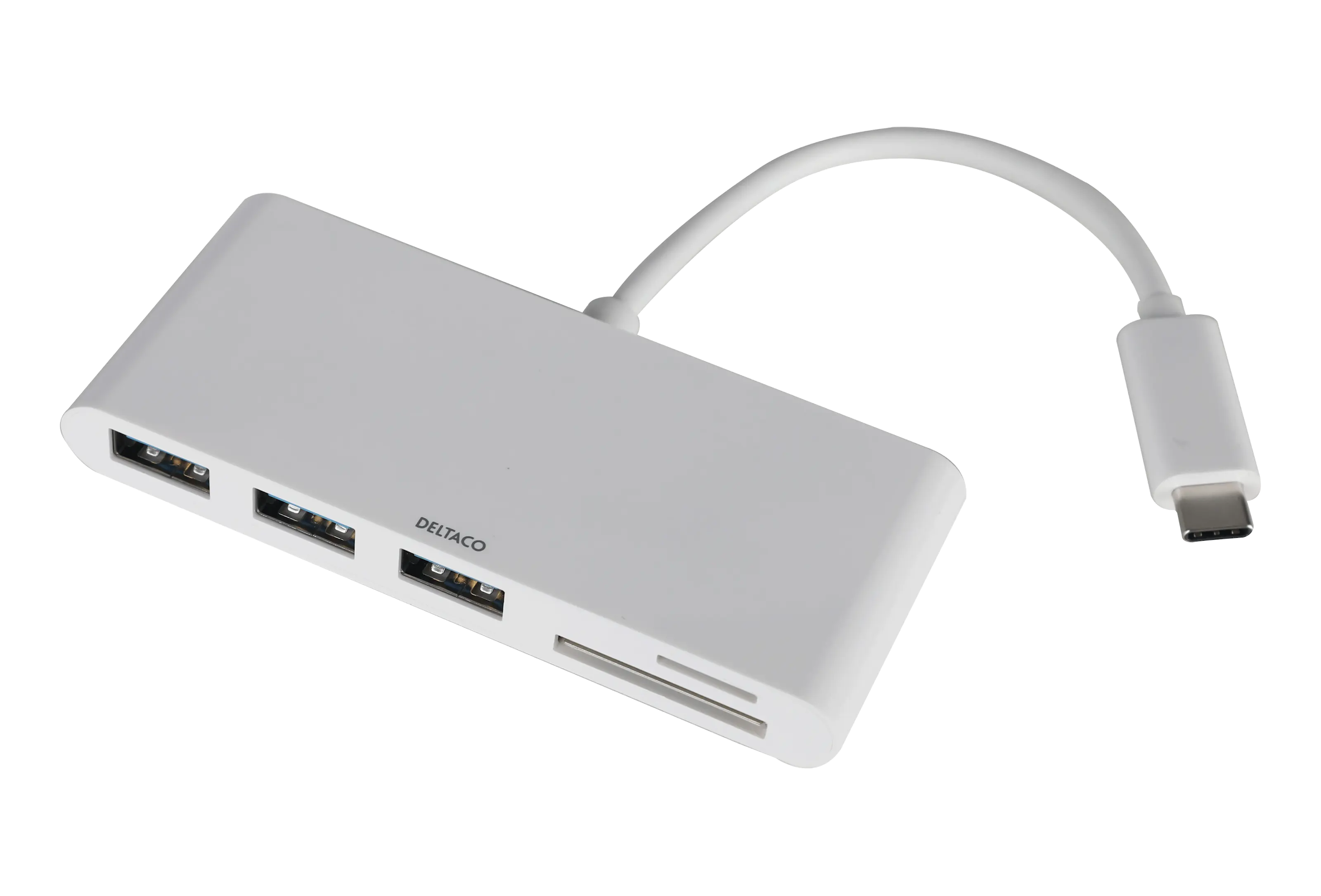 USB-C Hubb 3x USB-A + SD/microSD vit