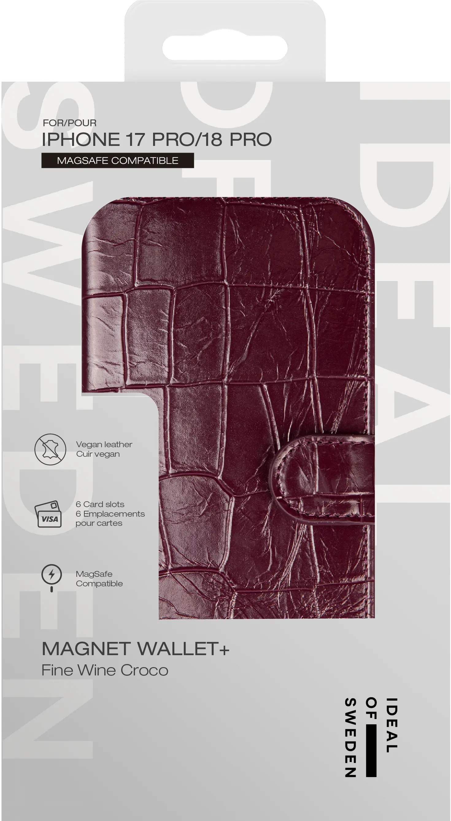 MagSafe Magnet Wallet+ iPhone 18 Pro Fine Wine Croco