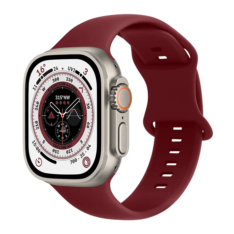 Rem af silikone til Apple Watch SE 44mm Bordeaux