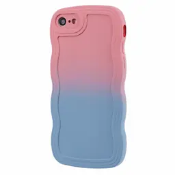 Wavy Edge Kuori iPhone 8 vaaleanpunainen/sininen ombre