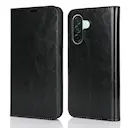 Samsung Galaxy A27 ohut lompakkokotelo aidosta nahasta Musta