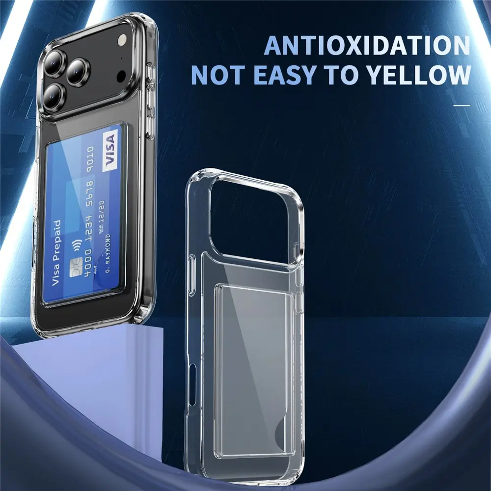 Hybridskal Kortfack iPhone 18 Pro Max Genomskinlig