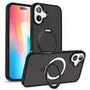 Hybridcover Magnetic Ring iPhone 16 Plus Sort