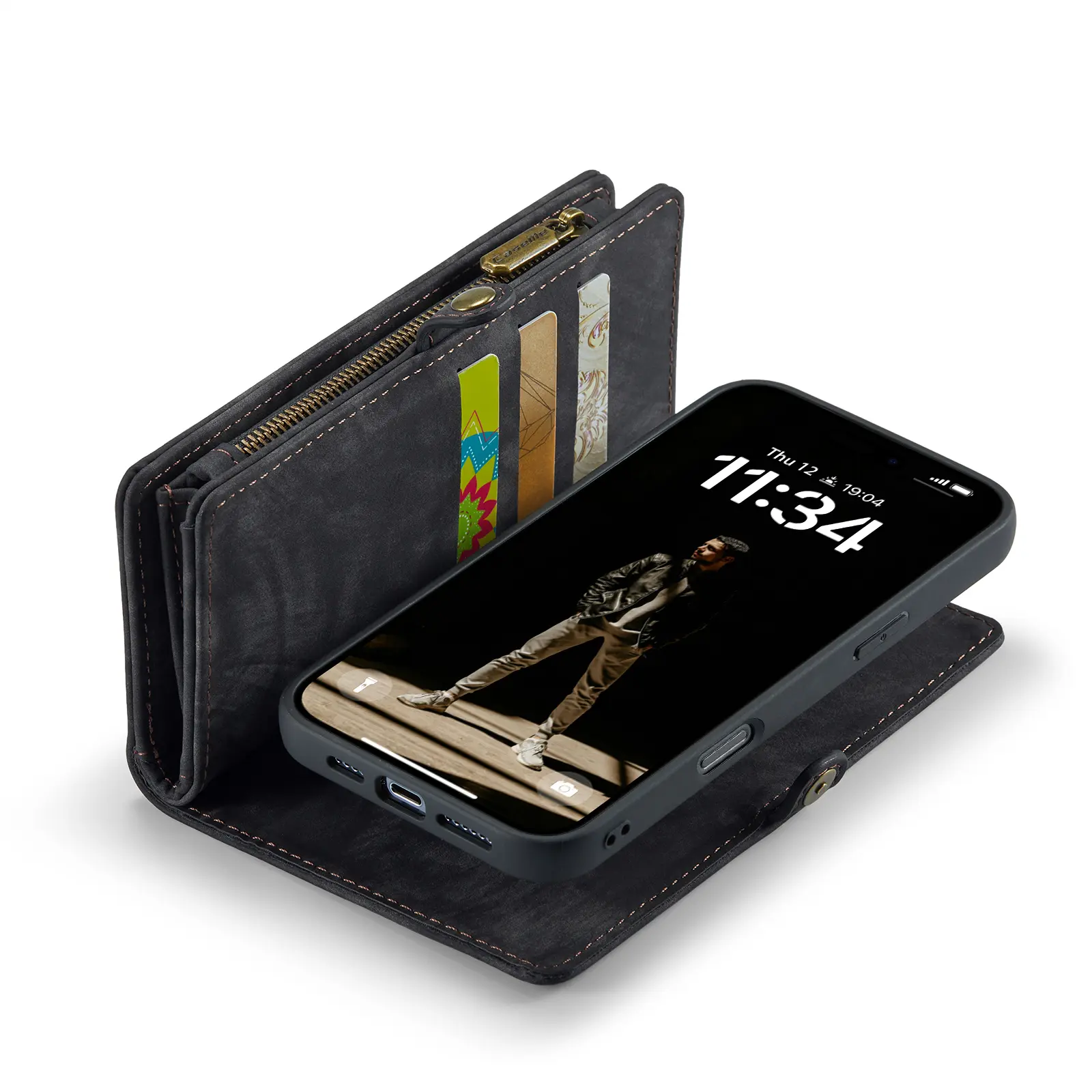 Multi-slot Plånboksfodral iPhone 16 Pro Max Grå