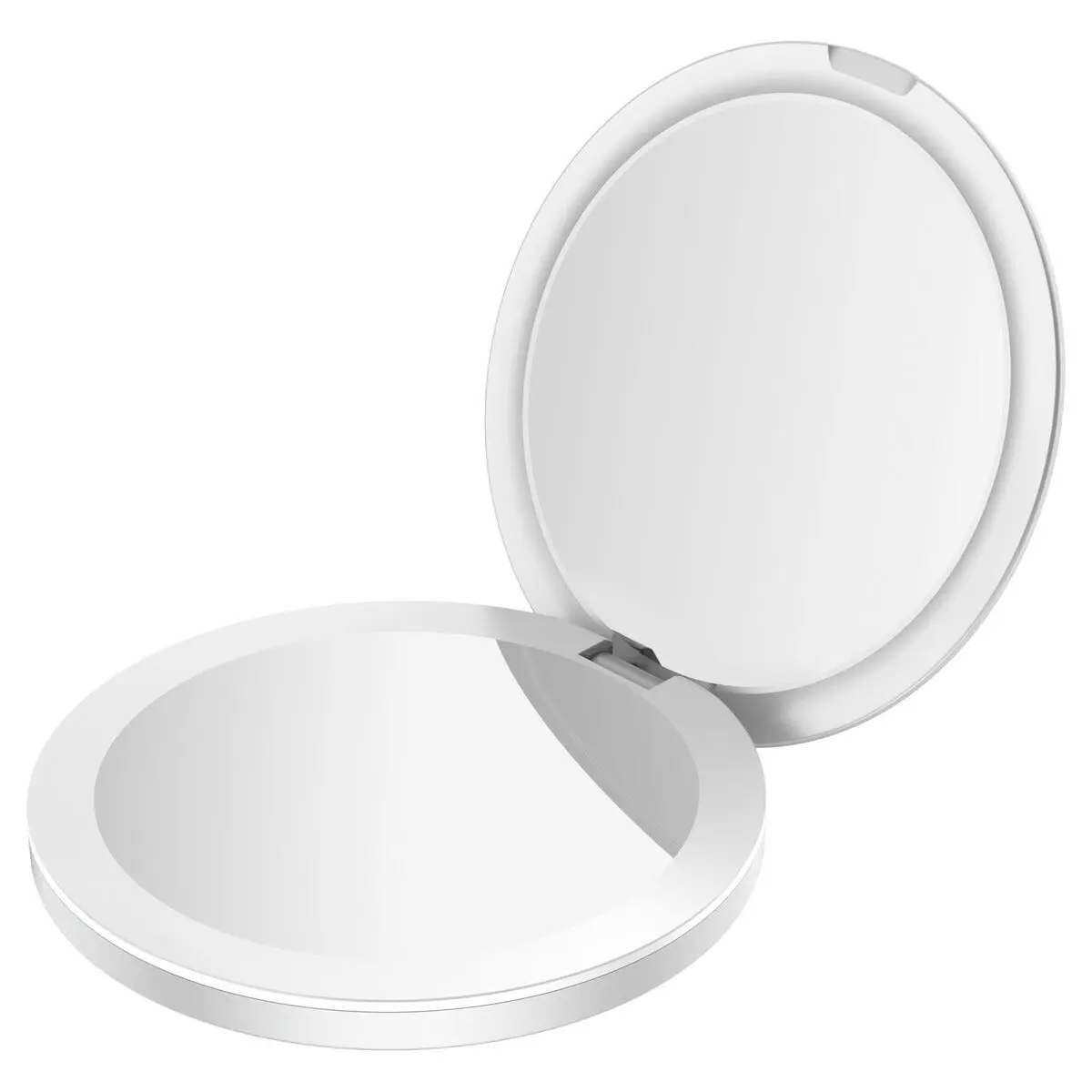 Liten lommespeil med LED-belysning, Hvit