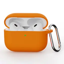 Apple AirPods Pro 3 Silikonikuori karbiinhaalla Oranssi