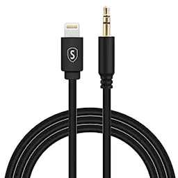 Lightning till AUX 3.5mm Ljudkabel 1m, Svart