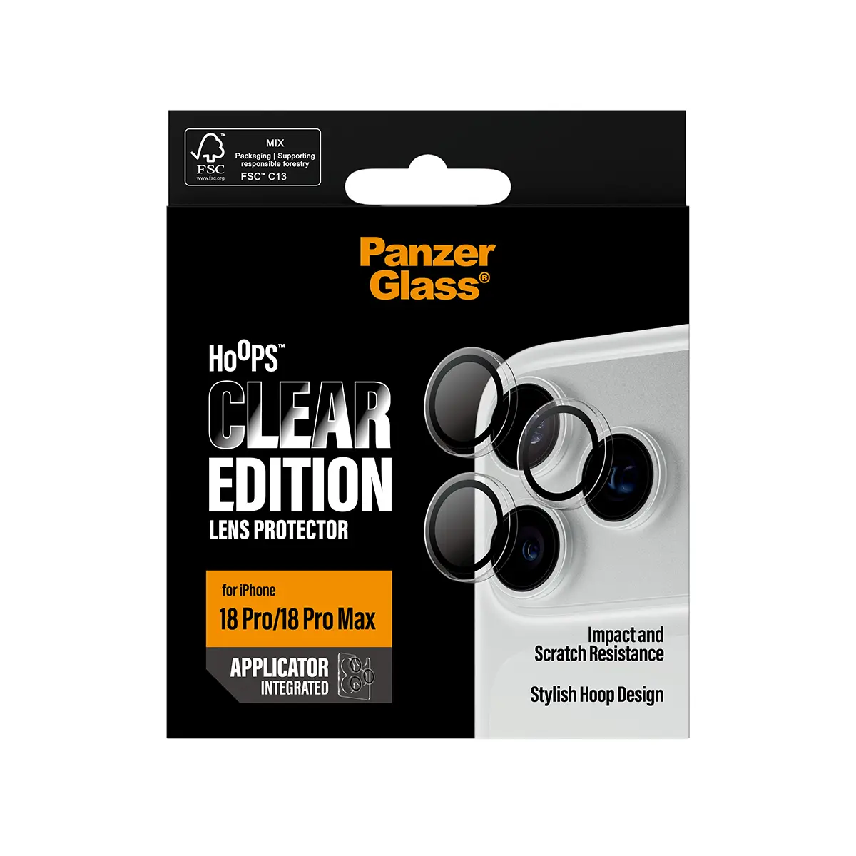 iPhone 18 Pro Hoops Camera Lens Protector Genomskinlig