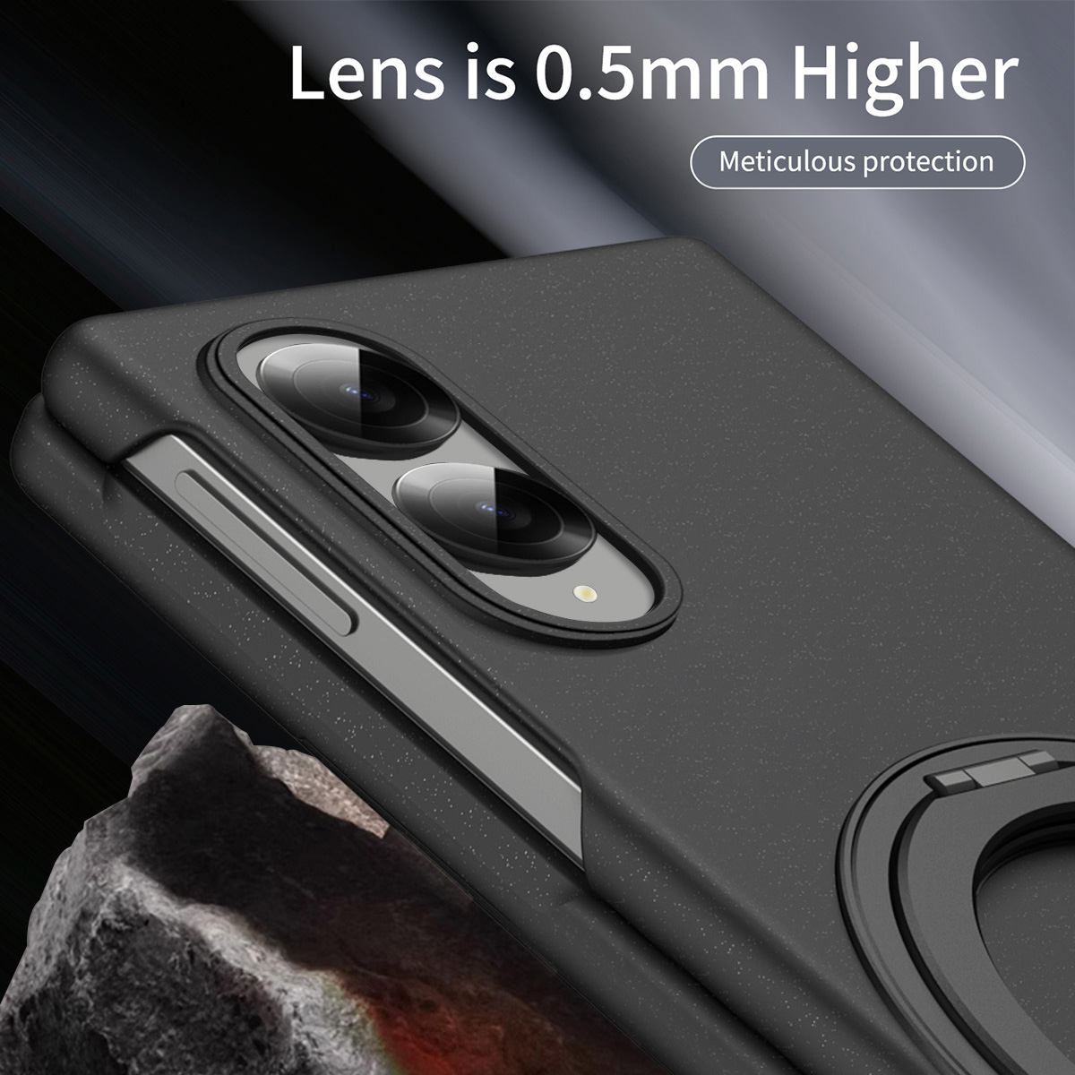 Heltäckande skal med magnetisk ringhållare Samsung Galaxy Z Fold 8 Svart