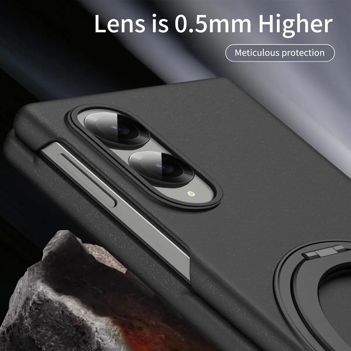 Heltäckande skal med magnetisk ringhållare Samsung Galaxy Z Fold 8 Svart
