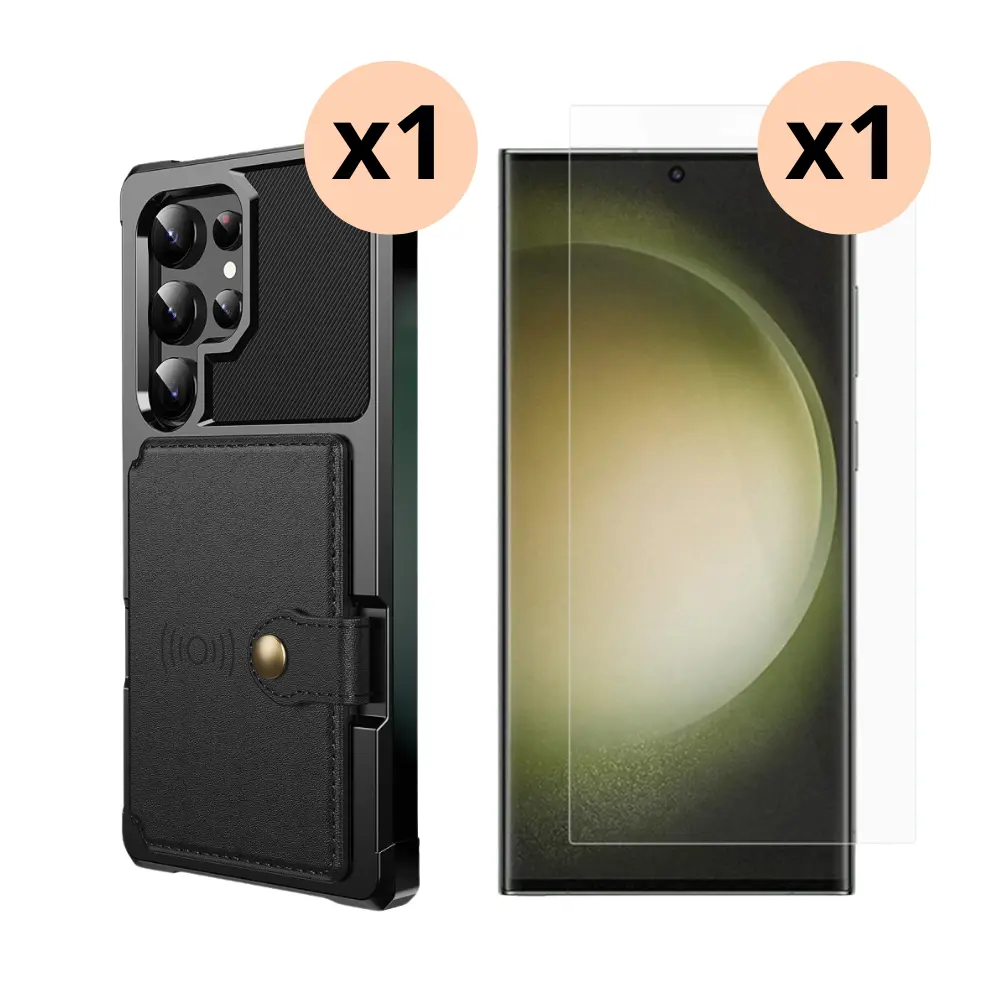 Samsung Galaxy S24 Ultra Beskyttelsessæt Cover Tough Multi-slot og Skærmbeskyttelse