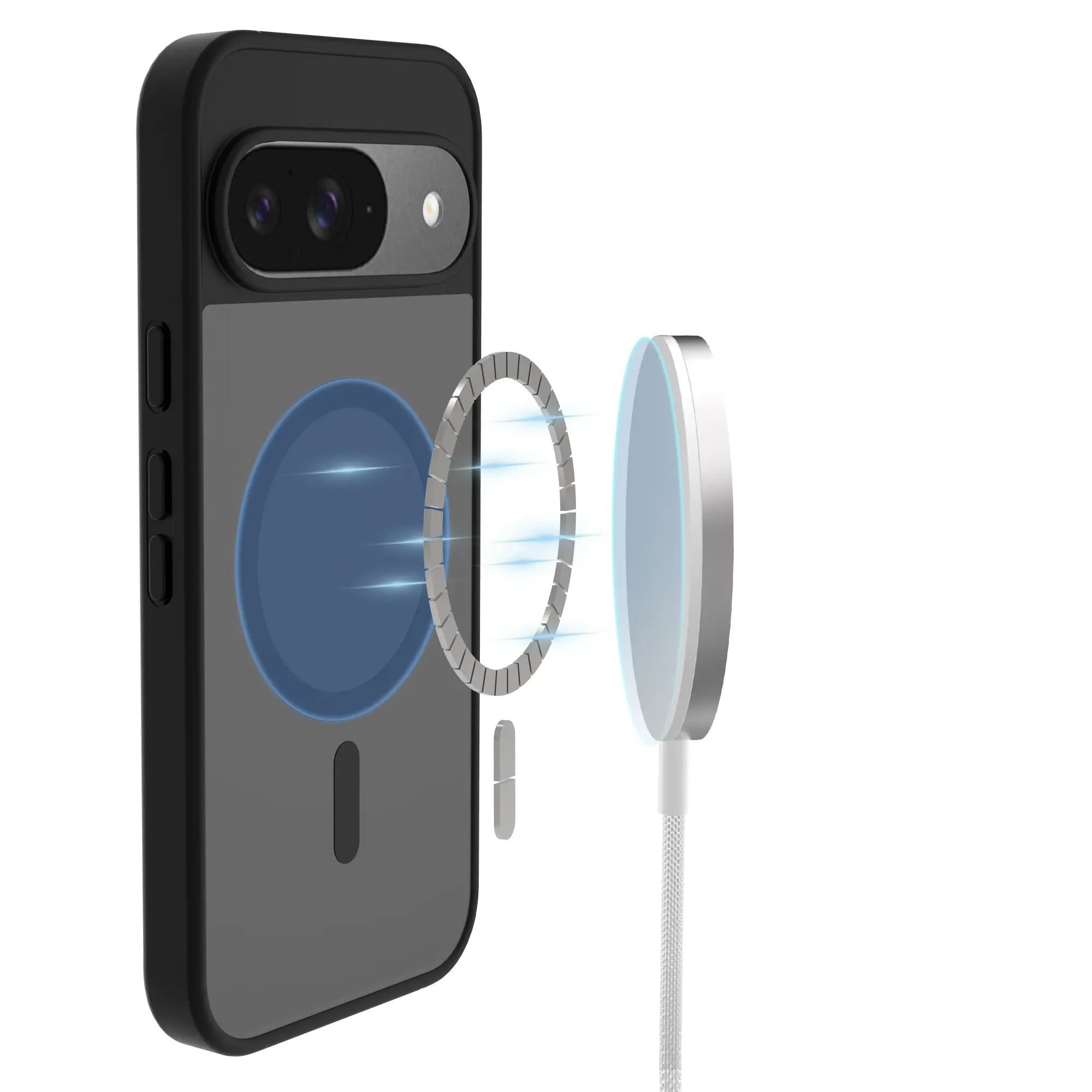 Magnetic Hybrid Skal Google Pixel 9 Pro Frosted Black