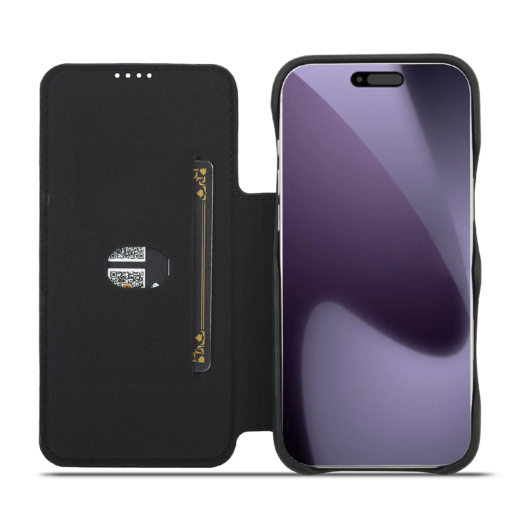 Slim Plånboksfodral iPhone 17 Pro Svart