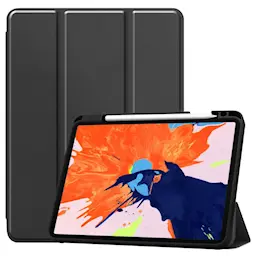 Apple iPad Pro 12.9 4th Gen (2020) Etui Tri-fold Pencil-holder Svart