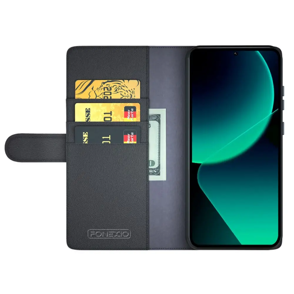 Äkta Läderfodral Xiaomi Redmi Note 13 Pro Svart
