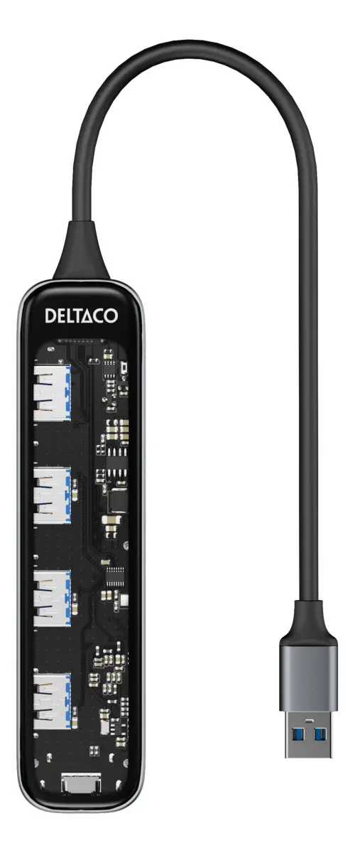 USB-A Hubb 4x USB-A hona 5 Gbit/s Svart