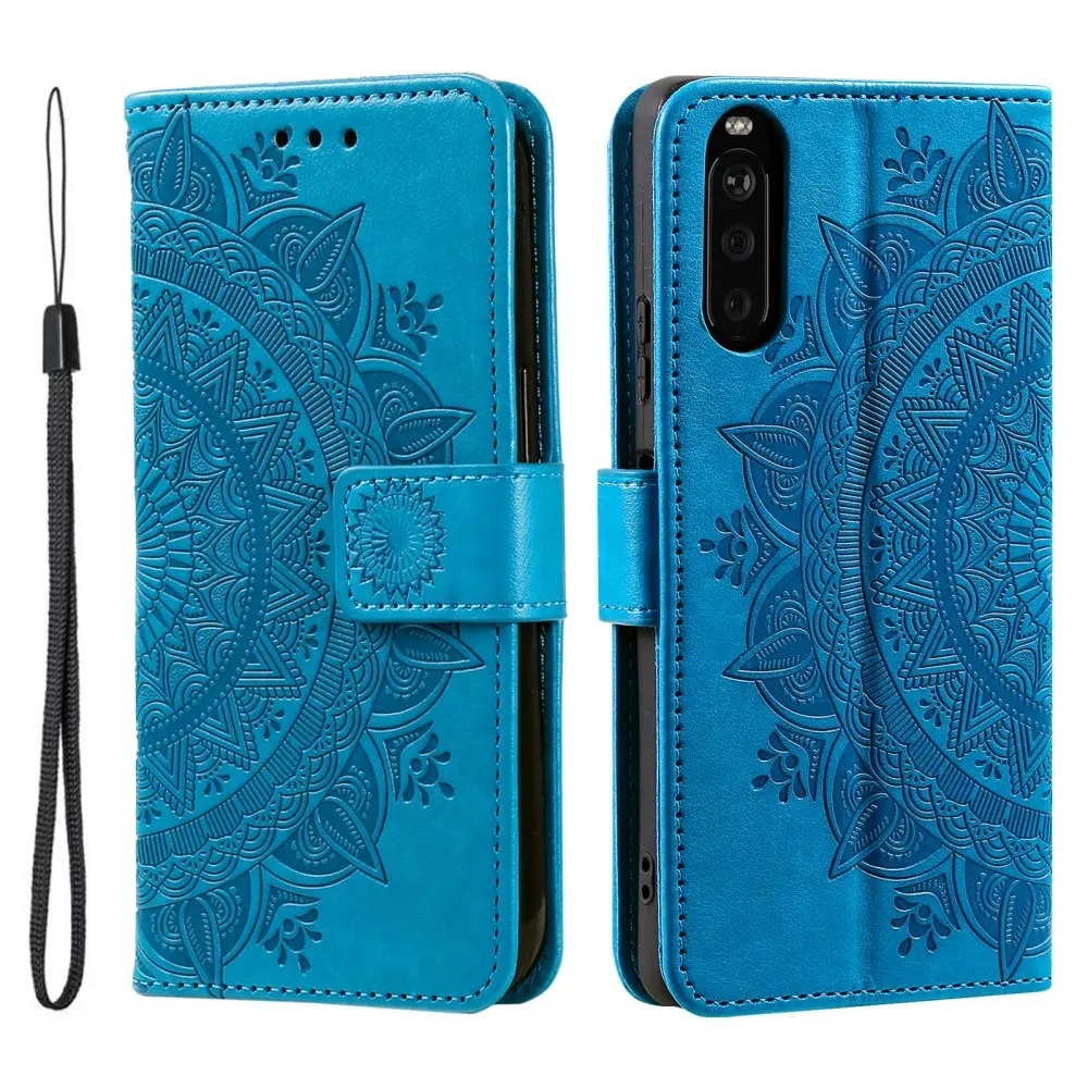 Läderfodral Mandala Sony Xperia 10 VI blå
