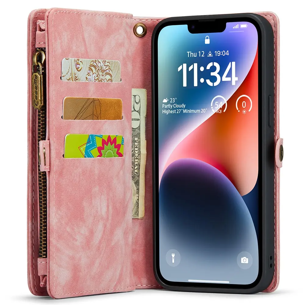 Multi-slot Plånboksfodral iPhone 15 Pro Max Rosa