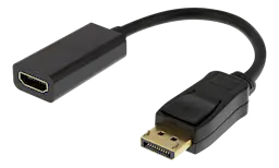 DisplayPort han til HDMI hun adapter 4K, Sort