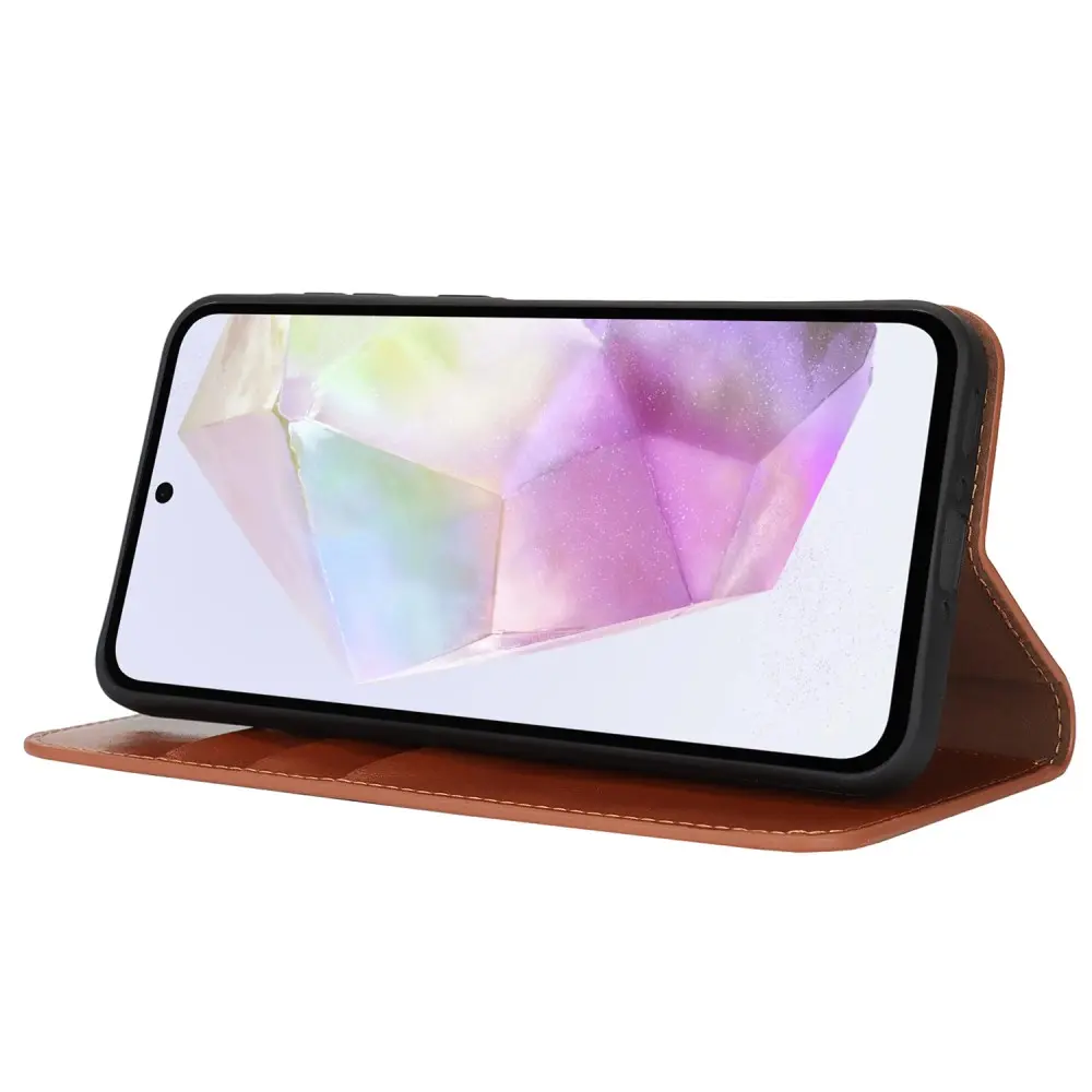 Mobilfodral Äkta Läder Samsung Galaxy A56 Brun
