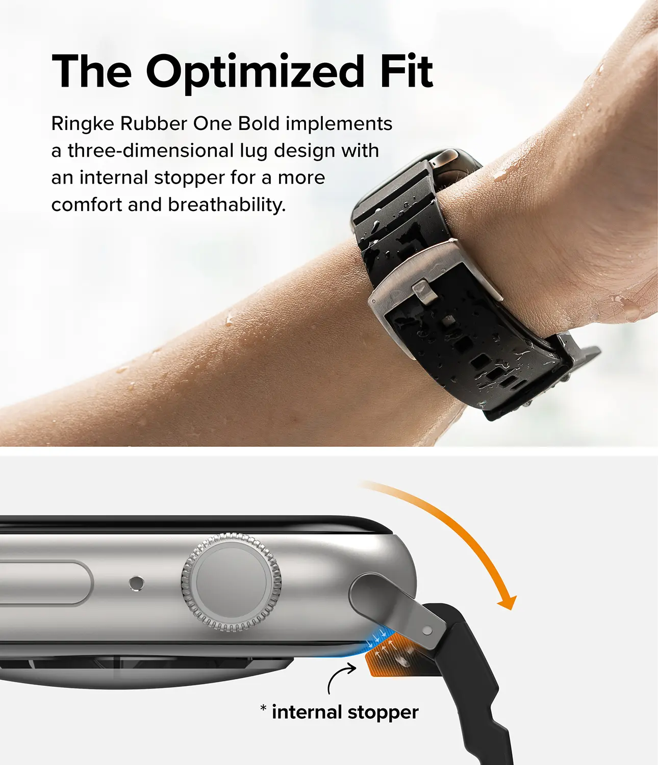 Rubber One Bold Band Apple Watch Series 12 47mm Svart