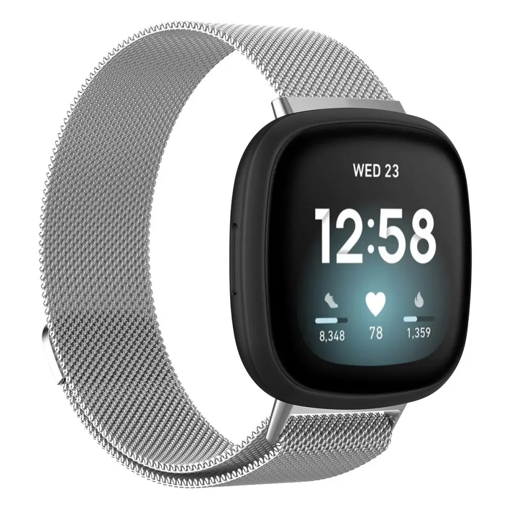 Armbånd Milanese Fitbit Versa 4 Sølv