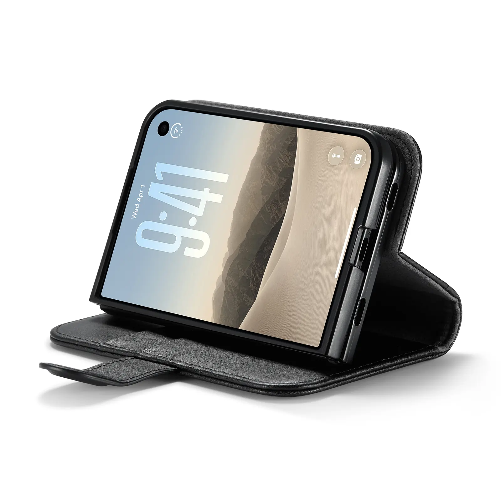 Äkta Läderfodral iPhone Duo Svart