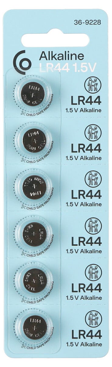Clas Ohlson Knappcellebatteri LR44 Litium (5-pack)