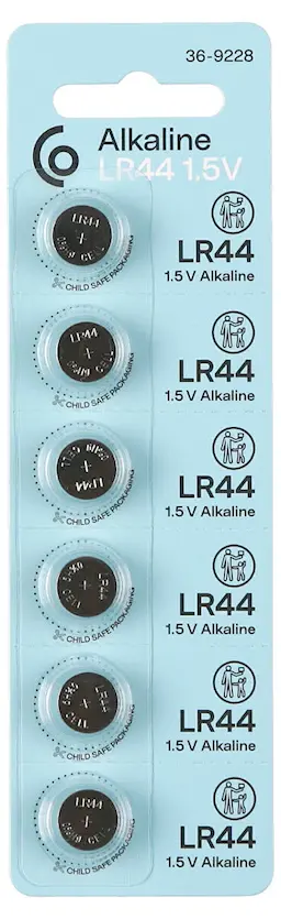 Knapcellebatteri LR44 Litium (5-pack)
