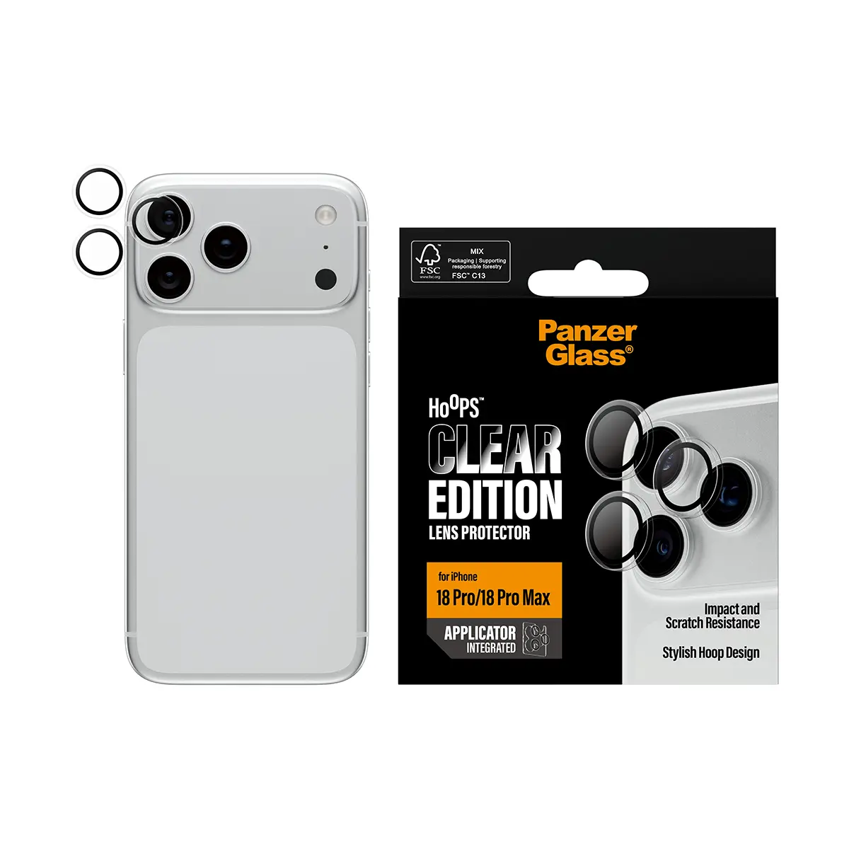 iPhone 18 Pro Hoops Camera Lens Protector Genomskinlig