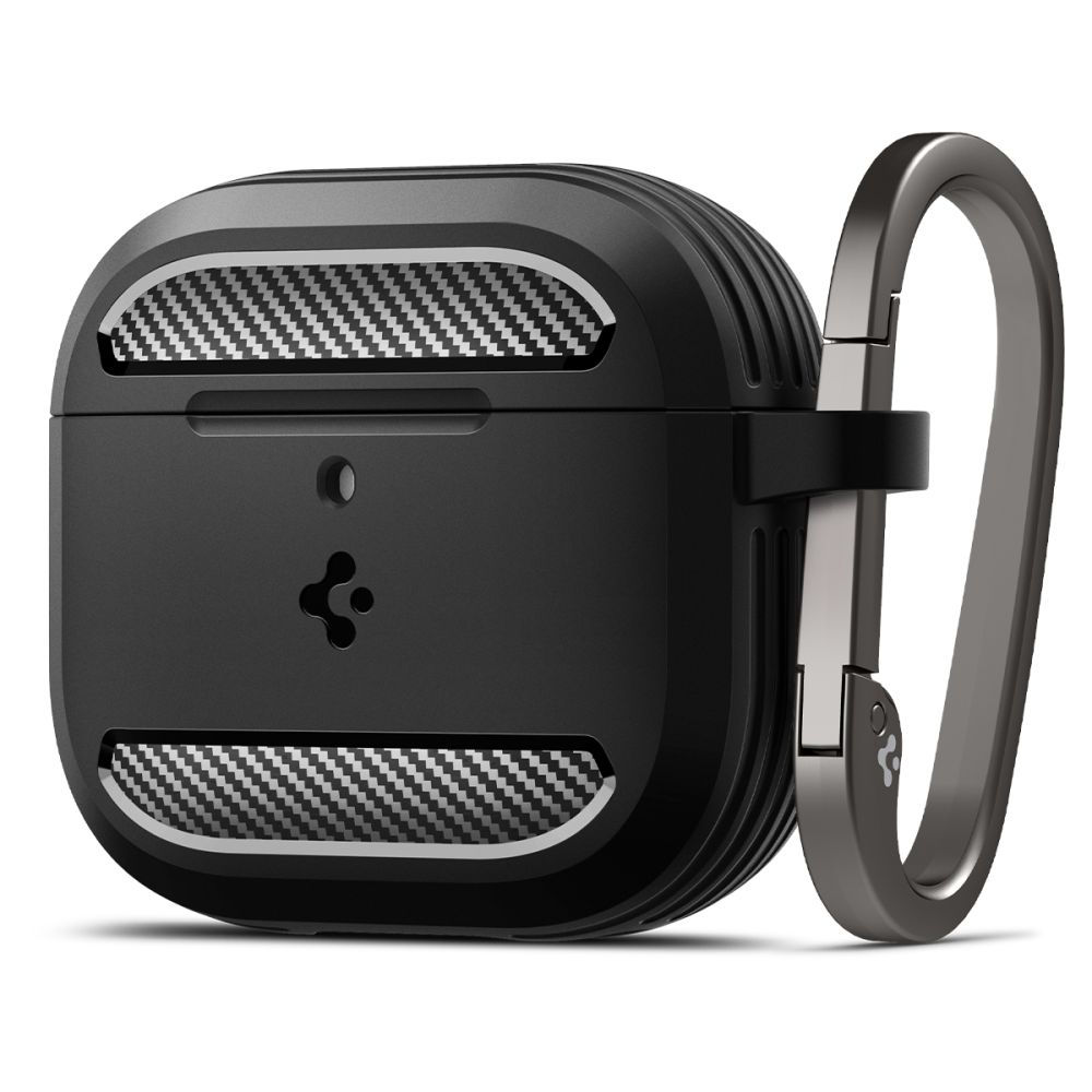Spigen Apple AirPods 4 Case Rugged Armor Black - Beskytt dine ørepropper - Praktisk etui for oppbevaring