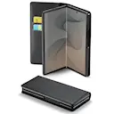 Samsung Galaxy Z Fold 8 Ultra Lommeboketui i ekte skinn, Svart
