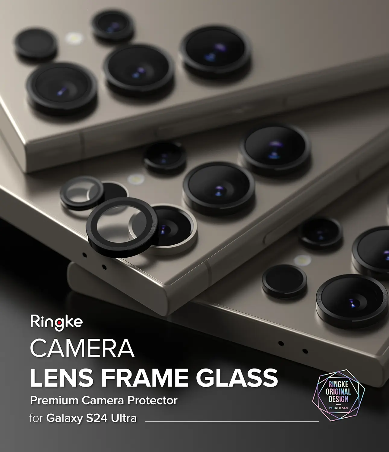 Camera Lens Frame Glass Samsung Galaxy S24 Ultra Svart