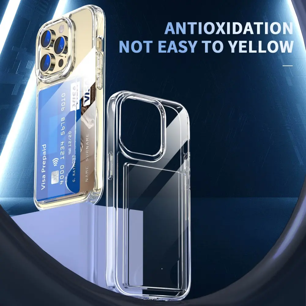 Hybridskal Kortfack iPhone 14 Pro Genomskinlig