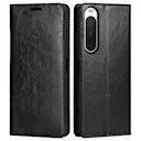 Mobiltaske Ægte Læder Sony Xperia 10 IV Sort